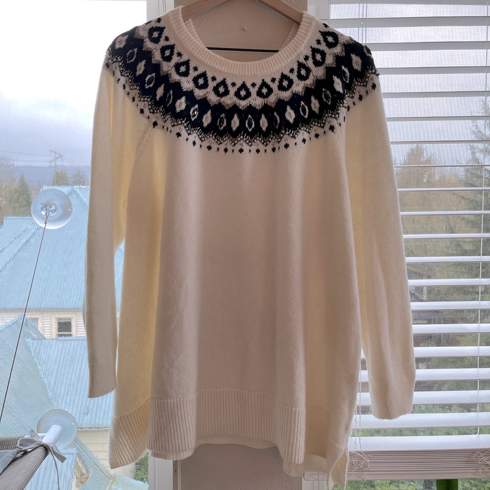Vince Camuto faire isle embellished sweater